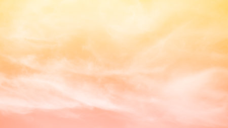 Yellow sky white cloud background. sunlight day with sky wallpaper backdrop. mockup nature landscape free space backdrop. card or poster for environment protection.dramatic cloudscape beautiful pastelの写真素材