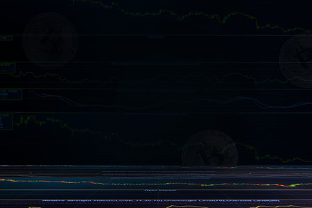 Background Candlestick Graph Chart Crypto Currency Bit coin,Data Trade Forex Stock Market Accounting...