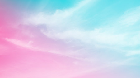 Cloud Sky Pastel Background,Colorful Pink Blue Rainbow Abstract,Soft Texture Gradient Blurry...