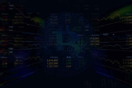 Blur Background Data Crypto Currency on Blur Candlestick Graph Chart,Data Trade Forex Stock Market...