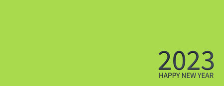 2023 Happy New Year on Green Background,Card or Poster Celebration Festive Christmas New Start...