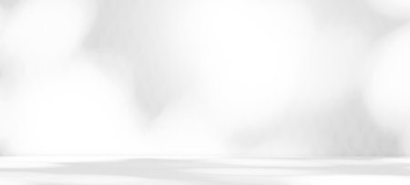 Blur Background Studio Room Abstract with Wall Shadow Leaves Plant,Abstract Grey Cement Mockup Empty Table with White Sunlight Effect Reflection Backdrop,Blank Free space for Product Presentation.の写真素材