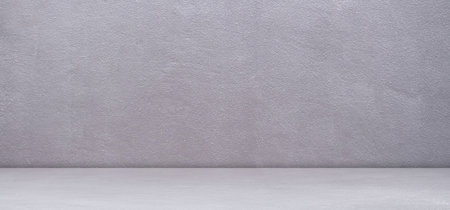 Grey White Studio Room Background Place Platform,Gray Pattern Table Kitchen Counter Bar Shelf Backdrop,Abstract Texture Design with Sun Light on Floor Wall,Workplace Desk Interior Template Plant.の写真素材