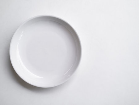 Empty white Place on White Background,Untensil Cooking in Kitchen Restaurant,Cleanliness Tableware Cuisine Concept.の写真素材