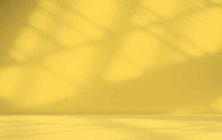 Background Studio Product Summer,Shadow Window Yellow Gray on Wall Table Room,Abstract Overlay Light Minimal Podium Mockup Scene  Interior Backdrop,Shelf Counter Kitchen Bar Desk Worplace,Template.の写真素材
