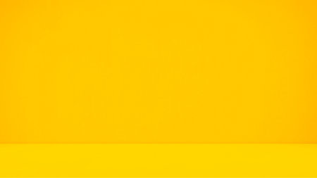 Yellow Background Studio Room Table Product Summer,Table Stage Corner Podium Display Platform Loft,Kitchen Counter Bar Desk Cosmetic Tropical Autumn Spring,Empty Mockup Wall Floor Cement Template Goldの写真素材