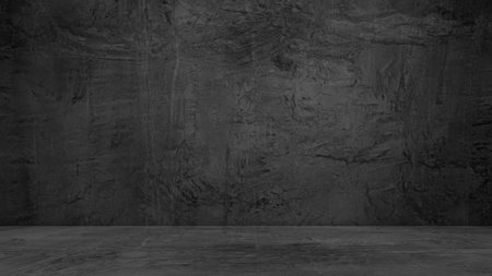 Studio Room Black Dark Background,Table Product,Abstract Texture Wall Floor Concrete Loft,Surface Empty Space Stone Kitchen Counter Bar Desk Shelf Grey Cement Display Minimal Pattern Template Stone.の写真素材