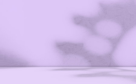 Purple Studio Room Background,Podium Counter empty Scenc Table,White Texture Backdrop,Abstract Overlay Light Shadow Gradation Soft Color on Blank Floor Wall Solid Image Paper Violet Ground Loft Shelf.の写真素材