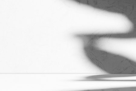 White wall with shadow. Abstract background. 3d rendering illustration.の写真素材