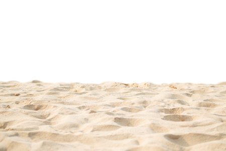 Desert sand Beach Dry Isolated on White Background,Texture Dune Summer Dubai Arabian ,Sandy at Coast Tropical Nature,Pile Mountain Construction Land Hill Studio Ground Sea Island Backdropの写真素材