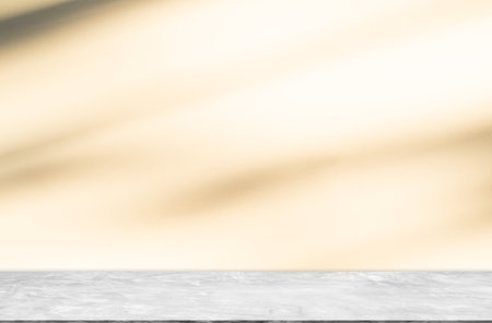 Background white Light Shadow on Studio Room 3d Table Product,Overlay from Window on Wall Floor Kitchen Cement Stage Backdrop Gray Loft,Grey Podium Minimal Elegant Mockup Template Space Counter Space.の写真素材