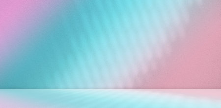 Gradient Studio Room Backdrop,Light Bg 3d Empty Table Product Cosmetic Beauty Background,Shadow from Window on blur Wall Floor Cement Loft,Abstract Overlay Blue Pink Color Pastel Summer Spring,Podium.の写真素材