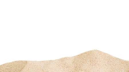 Sand Beach Summer Isolated on White Background,Clipping path.の写真素材