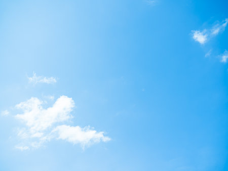 Blue Sky White Cloud Background,Cloudy Summer Clear Beauty Light White on Texture Spring Day Horizon,Sunny Winter Nature Air,Environment co2 Concept.の写真素材
