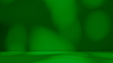 Green Shadow Studio Room Background,Gradient Empty Table Product Backdrop,Overlay Abstract Sun Light Leaf on Wall Floor Surface Texture Pattern Canvas blur Cement Marble Loft Kitchen Minimal 3d.の写真素材