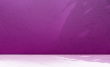 Purple Background Studio Podium Product Cosmetic Scene Wall Abstract Mockup Table Light Empty Texture Counter Kitchen Loft Shelf Minimal, Shadow Leaf Flower Plant Floor Display Loft Summer Space 3d.の写真素材