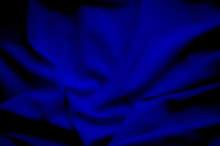 Blue Fabric Background, Texture Cloth silk Satin Luxury Curtain Material Textile Soft Wave Astract Pattern Design Fashion Color Wallpaper Smooth Linen Garment Fiber Cotton Premium Velvet Elegant Deep.の写真素材