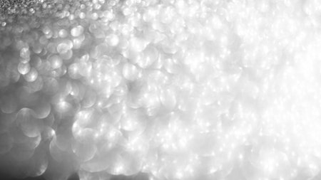 Grey Bokeh Background, White Light blur Abstract Festive Card Silver Sparkle Celebrate Blurry Backdrop, Bling Diamond Spark Glitter Dust Shine Glitter Overlay, Gray Pattern Texture Art Template Mockupの写真素材