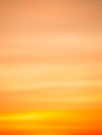 Sunset Sky Oragne Color blur Sunrise Cloud Evening Beautiful Landscape Dawn Light Sunny Cloudy Backdground, Clear Horizon Clean Day Tropic Nature Morning Summer Wallpaper Skyline Dusk Night Paradise.の写真素材