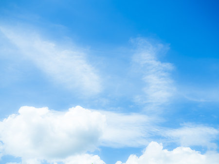 Sky Cloud Blue Background Cloudy Summer Clear Beauty Light White Texture Spring Day Horizon Air Summer Sun Sunny Clean Landscape Bright Fresh Morning Sunshine Fluffy Nature Image Calm Backdrop.の写真素材