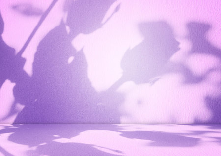 Purple Background Product Studio Podium Wall Mockup Table Product Cosmetic Beauty Kitchen Shadow...