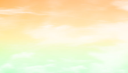 Sky Cloud Pastel Romantic Cloudy Background Twilight Sunrise Landscape Beauty View Green Yellow Orange Gradient Fantasy Winter Summer Light Abstract Dream Magic Wallpaper Backdrop Paradise.の写真素材