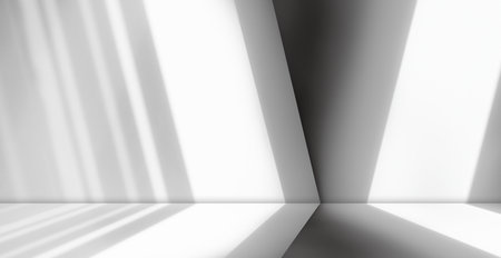 Floor Shadow Kitchen Concrete Wall Abstract White Texture Light Table Product Mable Studio Room Plant Display Cement 3d Shelf Silhouette Leaves Shelf Template Bg Interior Minimal Mockup Backdrop Bar.の写真素材