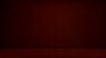 Red Studio Room Dark Background, Wall Bar Empty Floor Table Product Beauty, Old Counter Material Pattern Abstract Texture Design Banner Paper Vintage Kitchen Interior 3d Scene Cement Loft Minimalist.の写真素材
