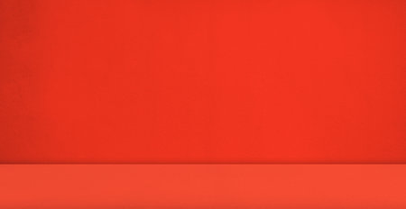 Red Background Light Stage Product Floor Stand Podium 3d Platform Display Studio room Abstract Cement Texture Light Grunge Banner Dark Pattern Interior Backdrop 3d Bg Empty Kitchen Counter Mockup.の写真素材