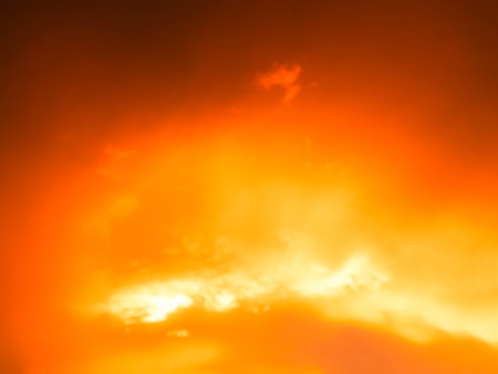 Gradient Overlay Orange Sunset Sunrise blur Effect Pastel Background Sky Evening Beautiful Landscape Light Golden Color Dawn Hour Sunny Twilight Summer Autumn Spring Season Cloud Clear Sun Horizon Dayの写真素材