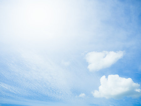 Sky Blue Cloud Background Cloudy Summer Clear Beauty Light White Day Texture Horizon Spring Air Sunny Clean Beautiful Bright Nature Skyline View Scene Sun Fresh Morning Sunshine Landscape Environment.の写真素材