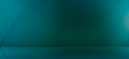 Blue Backgroun Product Teal Dark Green Podium Interior Studio Shadow Wall Room minimal Table Aesthetic Summer Stage Texture Leaf Mockup Turquoise Scene Corner Indoor Display Floor Tropical Backdrop.の写真素材