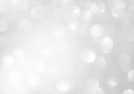 Grey Bokeh Light blur Round White Effect Glow Flare Photo Gleam Particle Soft Circle Gray Shine Sparkle Circular Abstract Silver Glitter Texture Black Mockup Festive Celebrate Template Bg 3d Backdrop.の写真素材