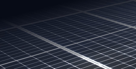 Solar Panels Solar Cells on Rooftop House Technology Home Building with Sun Overlight Day,Plant Smart Solar System Micro Inverter Solar Panels Energy on Roof House,Electric Eco Environment ecology.の写真素材