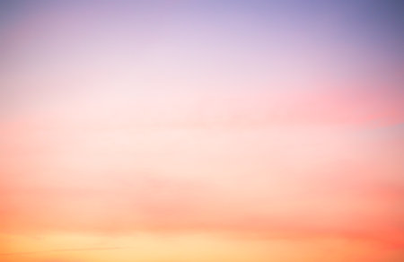 Sunset Sky Orange Cloud Sunrise Background Evening Golden Hour Blue Dawn Twilight Summer blur Nature Night Horizon Sun Clear Beautiful Clean Cloudy Light Dramatic Bright Calm Yellow Soft Warm Abstractの写真素材