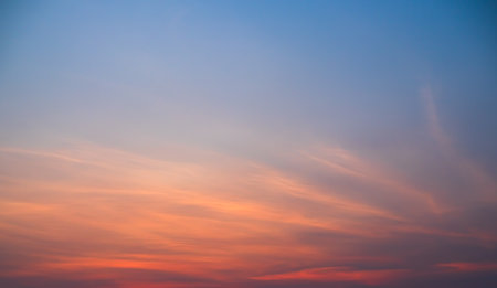 Sunset Sky Orange Cloud Sunrise Background Evening Golden Hour Blue Dawn Twilight Summer blur Nature Night Horizon Sun Clear Beautiful Clean Cloudy Light Dramatic Bright Calm Yellow Soft Warm Abstractの写真素材