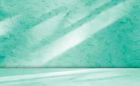 Green Shadow Backdrop Background Product 3d Bg Light Leaf Wall Podium Abstract Leaves Minimal Table Presentation Summer Tropic, Loft Backdrop Platform Pastel Gradient Two Tone Studio Floor Scene Barの写真素材