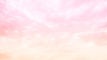 Sky Pink Pastel Cloud Sunset Yellow Fantasy Bright Light Gradient Orange Cute Green Dream Texture Cloudy Morning Dramatic Summer Sun Winter Mockup Scene Nature Romantic.の写真素材