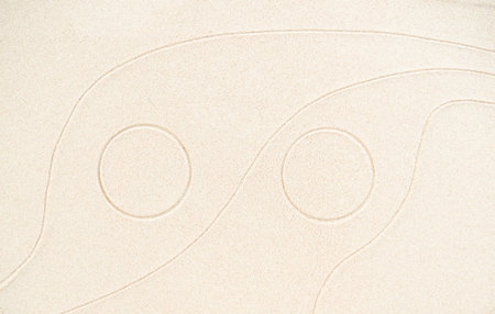 Zen Garden Sand White Background Japanese Balance Meditation Relax Buddhism Spirituality, Pattern Line Wave Mandala Mockup Spa Vacation Yoga Lifestyle Natural Summer, Texture Desert Coast Sea.の写真素材