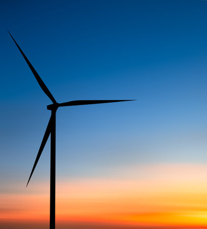 Wind Mill Power Energy Farm Generator Renewable Sustainable Field on Suset, Environment Eco System...