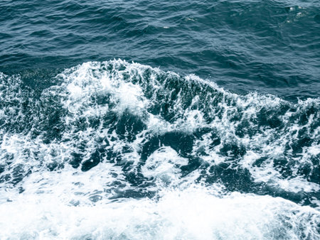 Ocean Texture Background  Surface Pattern Water Blue Sea Marine Abstract Nature Summer Tropical Travel Landscape, Grunge Wave Shore Wallpaper, Card for Tourism Vacation Holidays, Backdrop Aqua Clear.の写真素材