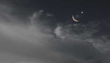 Moon Star Night Isra miraj Namaz Sunset Background Greeting Ramadan Element Masjid Hajj Kaaba Umrah...