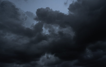 Sky Cloud Dark Stormy cloudy Storm Weather Rainy Night Smoke Texture Moody Background, Heavy...