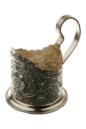 Ancient coaster over white background の写真素材