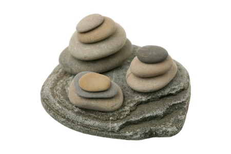Pile of stones over white 