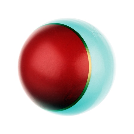 One rubber ball isolated on white backgroundの写真素材