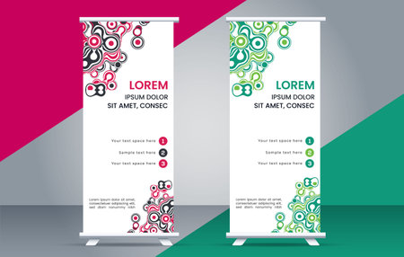Modern business roll up banner stand design template,abstract vector illustrationのイラスト素材