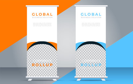 Roll up banner stand design template. Modern Roll up banner stand design template.のイラスト素材
