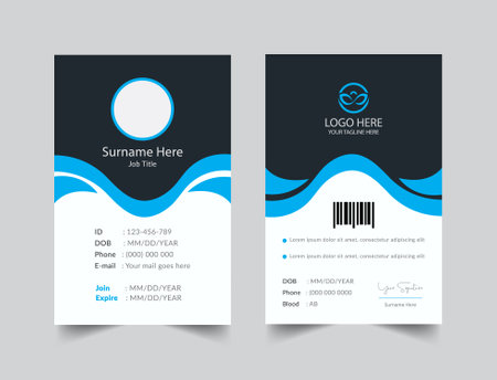 vector office id card with minimalist elementsのイラスト素材