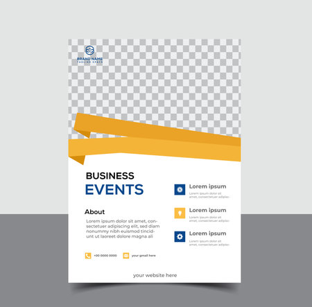 Business Brochure design. Annual report vector illustration template. Flyer corporate cover. Business presentation with photo and geometric graphic elements.のイラスト素材